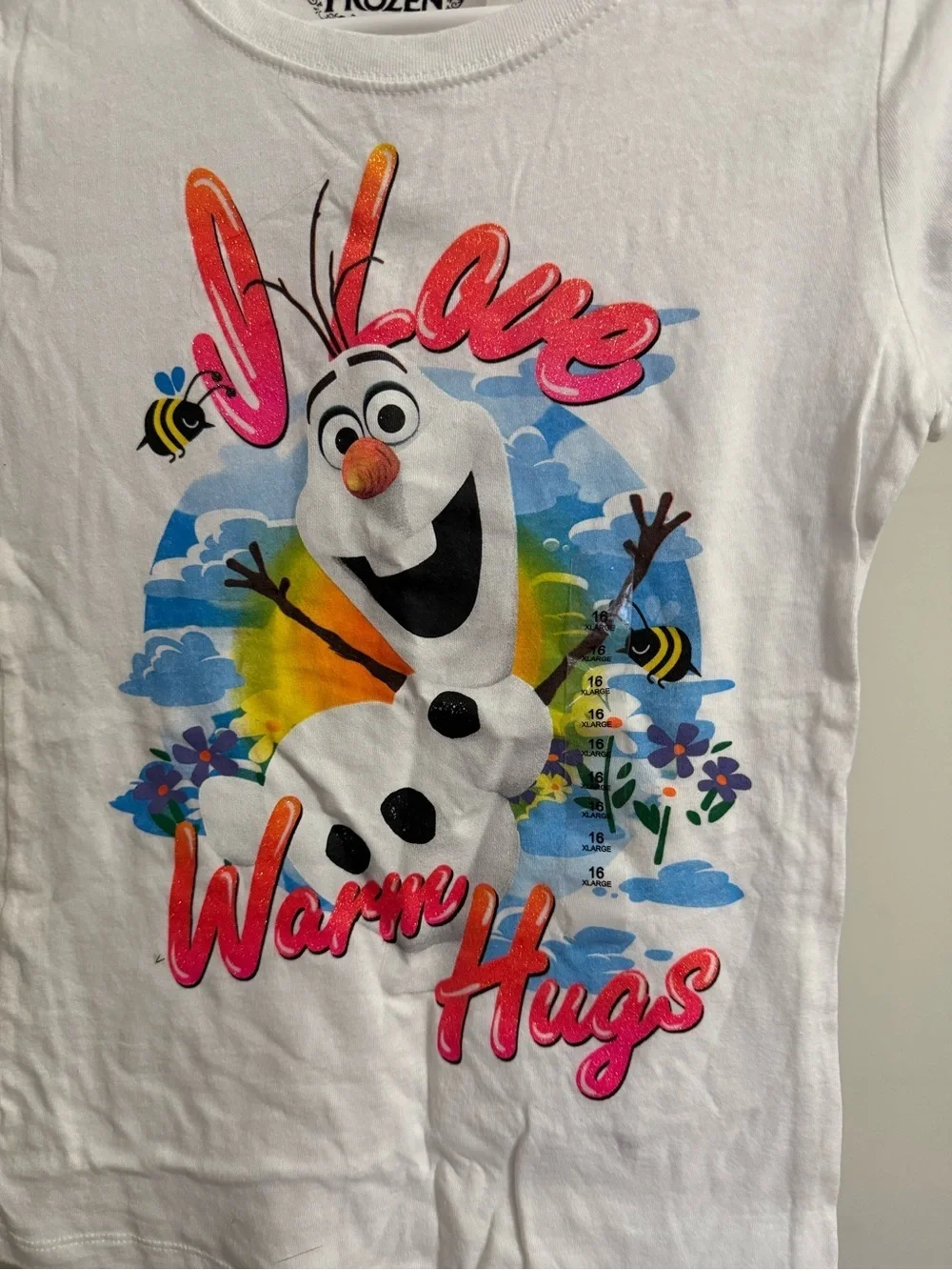 NWT Disney Frozen “I Love Warm Hugs” Tee Shirt